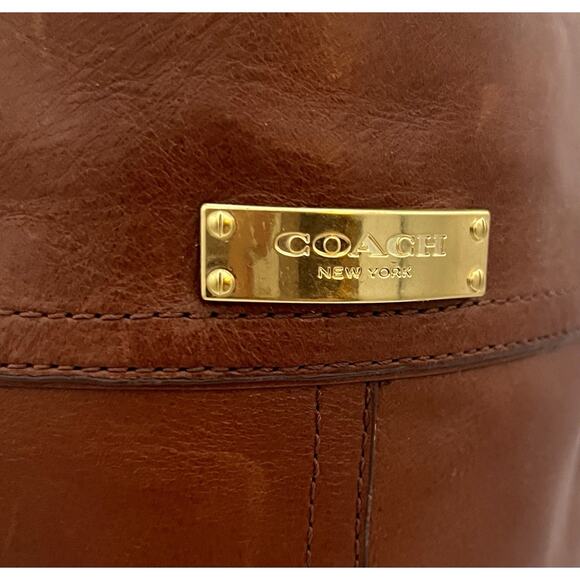 COACH Micha Wide Calf 6.5 US Leather Knee High Boots Chestnut Brown Designer EUC - Picture 3 of 16